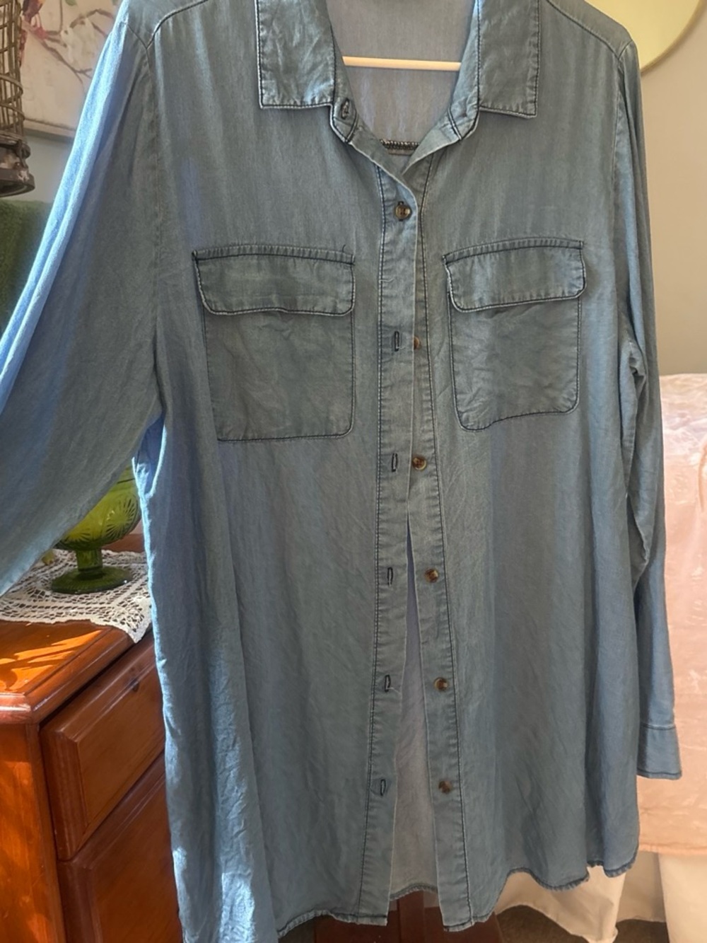 Cavalini Light Blue Chambray Button-Front Shirt